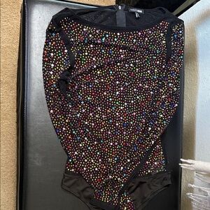 Fashion Nova Black Multicolor Rhinestone Top